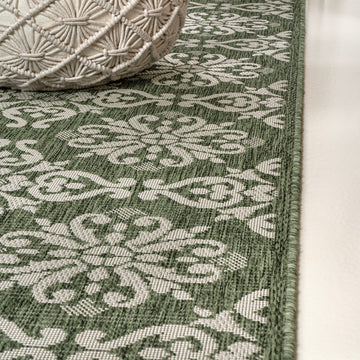 Amora Traditional Mediterranean Tile Design Indoor/Outdoor Area Rug